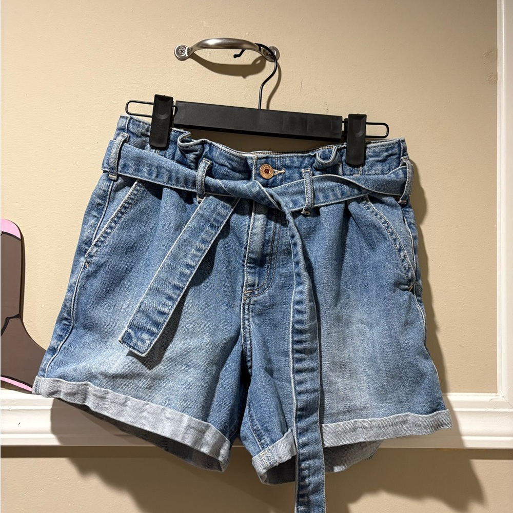Abercrombie Kids Light Blue Jean Shorts with Belt